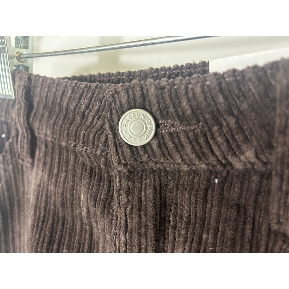 Pacsun Pants Womens 23 90s BF Carpenter Chocolate Brown Corduroy NEW - Picture 5 of 9